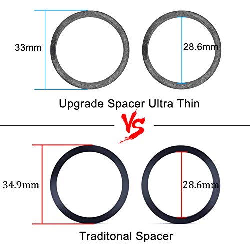 image for SkyTened Bike Carbon Fiber Headset Spacer, Handlebar Stem Spacers Kit 
