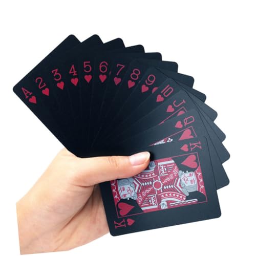 wasserdichte PVC Pokerkarten Set Rot Langlebige Biegsame Spielkarten aus Kunststoff Kreative Farben für Familie und Freunde Inklusive Praktischem Papierbox aufbewahrungsset – Bild 7