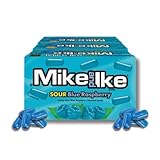 Mike & Ike SOUR BLUE RASPBERRY - Gift Pack of 12, 4.25 oz Theatre Boxes By Lyza's Sweets & Treats