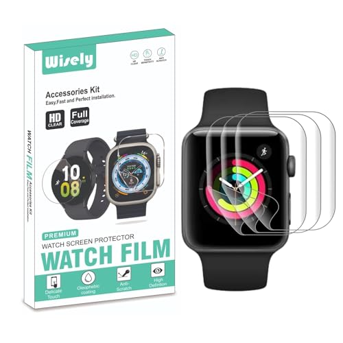 Image of Wisely |3pcs| Screen Guard Protector For Apple Watch 38mm Smartwatch Bubble Free, Easy installation kit, HD Clear, Full Cover