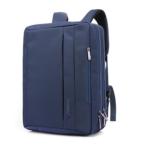 CoolBELL 17.3 inches Convertible Laptop Messenger Bag Oxford Cloth Shoulder Bag Backpack Multi-Functional Briefcase for Laptop/MacBook/Tablet Men/Women (Blue)
