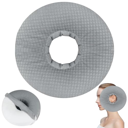 YANGUN Ear Piercing Pillow, 10in Piercing Pillow for Side Sleepers, Donut Pillow, Reduces Ear Pressure, Inflammation, Pressure Ulcers(Grey)