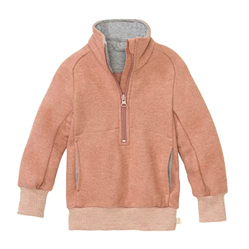 Disana Troyer, Leichter Sweater mit Reißverschluss | 100% Bio-Merinowolle GOTS, IVN Best | Baby Kleinkind Kind Unisex | Made in Germany | Rosé Gr. 98-104