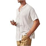 Mens Short Sleeve Vintage Knit Shirts Men Textured Stylish Short Sleeve Beach Cover Ups Vacation Tops Relaxed Fit Camisa rosada de Hombre White