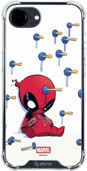 Skinit Clear Phone Case Compatible with iPhone 16e - Officially Licensed Marvel Deadpool Babypool Playing Design