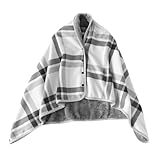 Durlo Couverture chauffante pour fauteuil roulant, couverture double face en peluche pour les genoux et les épaules, pour les utilisateurs de fauteuils roulants, poncho chaud portable