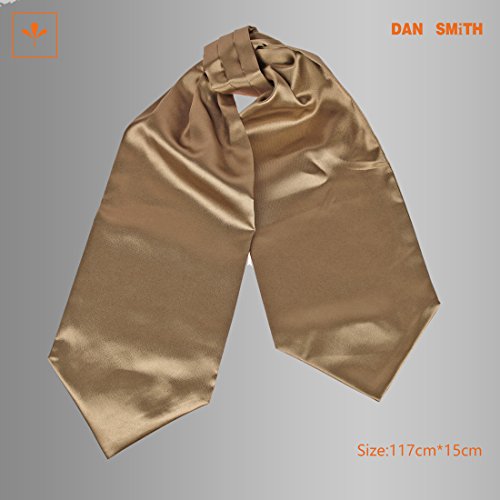 Dan Smith Brown Solid Mens Stain Ascot Relationships Fashion Cravat Christmas Day Presents Dra7E01T Poly Camel #TOP2