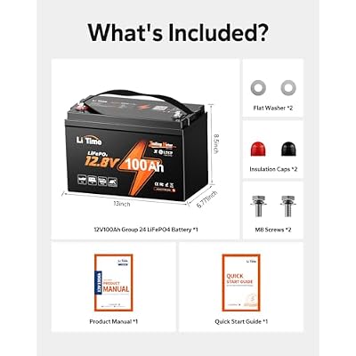 Litime 12V 100Ah Group 31 LiFePO4 Battery, 12 Vlot Lithium Battery Built-in 100A BMS & Low-Temp Protection, Max. 15000 Deep Cycle for RV, Trolling Motors, Marine, Boat, Travel Trailers