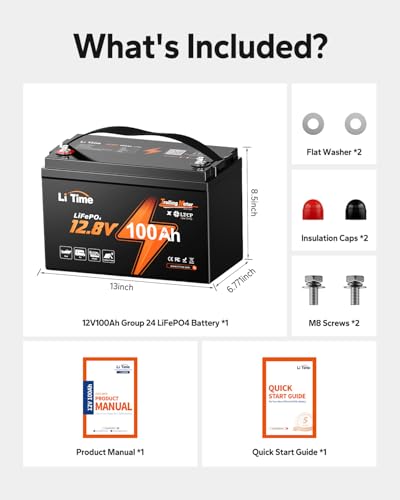 Image of Litime 12V 100Ah Group 31 LiFePO4 Battery for RV, Trolling Motors, Marine
