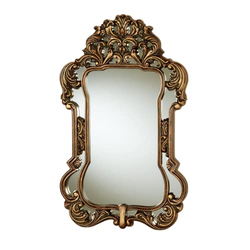 Touch Of Class Lombardo Vintage Wall Mirror Burnished Gold - Ornate Baroque - Victorian Style - Elegant Mirrors For Bedroom, Living Room, Bathroom Or Hallway #TOP13
