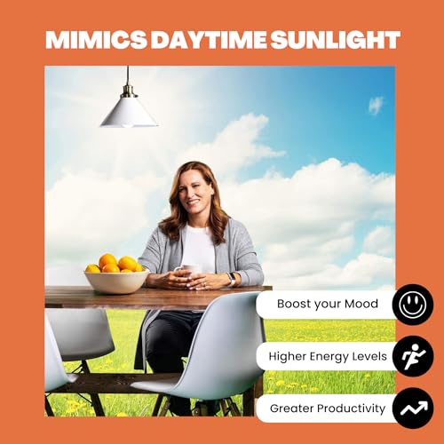 Norb SMILE-CA-A19-9W Full Spectrum Sun Light Bulb - A19 9W, Boosts Energy, Mood & Performance, Supports Circadian Rhythm, Near-Perfect Color Rendering, Imitate Sunlight Indoors thumb #2