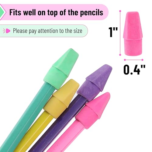 Image of Mr. Pen- Pencil Erasers Toppers, 500 Pack, Vibrant Colors | Erasers for Pencil, Pencil Top Erasers