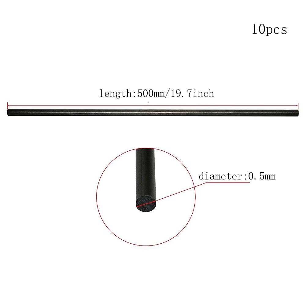 10 Pz/lotto Lunghezza 500MM Tubo In Fibra Di Carbonio Asta Cava 2mm 2