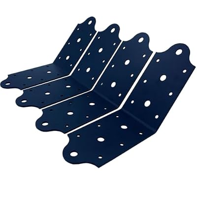 4 Pcs Heavy Duty Flush Inside 45-Degree Angle Bracket Steel Tie Plate,3" Width Connector Brace,135 Degree Angle Knee Braces, Inside Joint for Butt-Join Post and Beam, Thickness 3 mm and Black