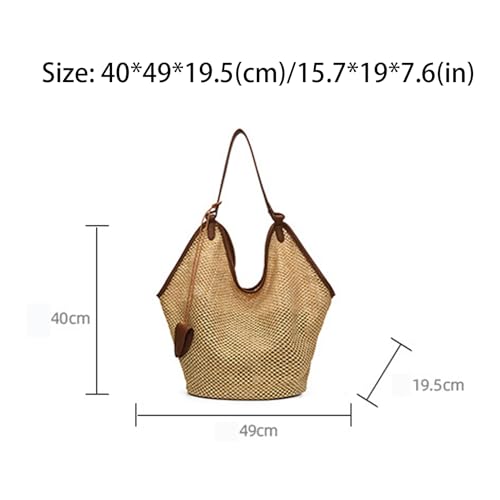 Bolso de paja para mujer tipo tote grande miniatura 6