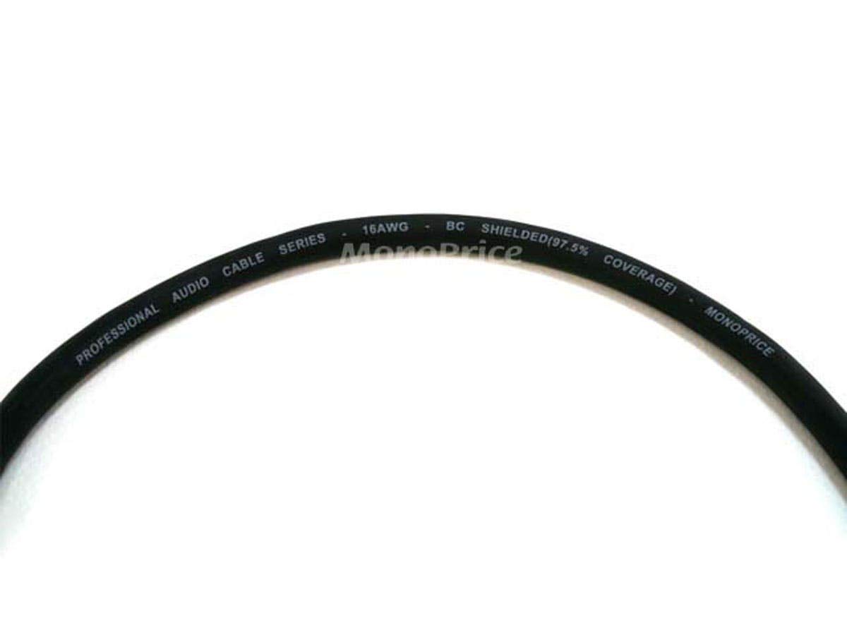 Monoprice XLR Male to RCA Male Cable - 25 Feet - Black, 16AWG Shielded Twisted Pair Oxygen-Free Copper Braid Conductors, E21 Gold Plated Connectors - Premier Series