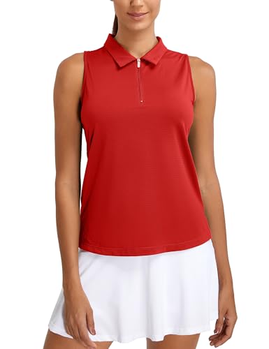 MathCat Womens Golf Polo Shirts, Sleeveless 1/4 Zip UPF 50+ Tennis Tank Top, Racerback with Collar Athletic Shirt Quick Dry2