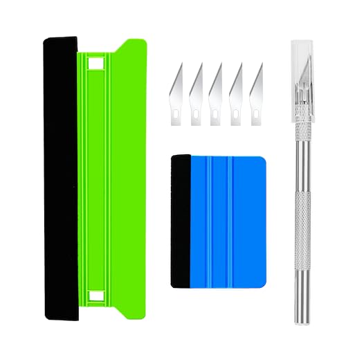 Ewrap Efficient Application Vinyl Wrap Kit, Window Film Tools & Wallpaper Tools - 21cm & 10cm Plastic Felt Squeegee and Trimmer for Glass Film, Car Vinyl, Car Tint & Wallpaper