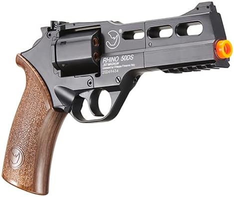 Miniatura 2 de Lancer Tactical x Bo Manufacture Chiappa Rhino Revolver 330 FPS Full Metal 50DS 357 Magnum Style 0.236 in Revólver Airsoft - Negro