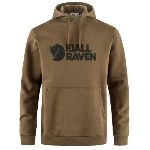 Fjällräven Herren Fjällräven Logo Hoodie, Wood Brown, M