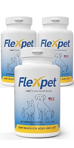 FlexPet Hip & Joint Supplement for Dogs & Cats with Cetyl Myristoleate, Glucosamine, Collagen, MSM - Advanced Joint Support for Mobility, Senior Pets, Small & Large Breeds - 180 Tablets (Pork Liver)