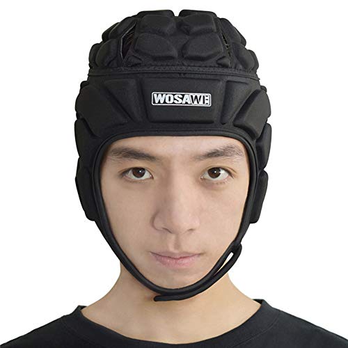 Multi-Sport Soft Shell Padded Protective Headgear, WOSAWE Soft Shell Rugby Flag Football Helmet