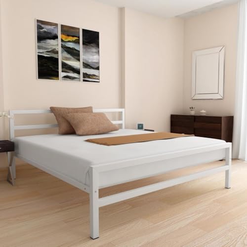 Image of TEKAVO CozyCrest King Size Bed | Metal and Wood Frame | Modern Bedroom Furniture | Rustic Design | Durable & Stylish | DIY