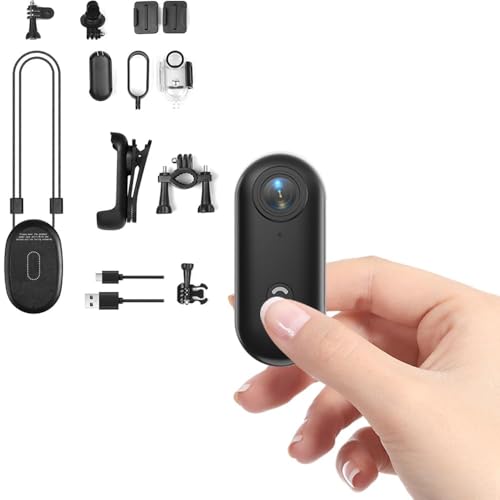 Mini Camera Sport 1080P Taille Pouce avec Clip Rotatif 360°et Clip Magnétique Action Cam...