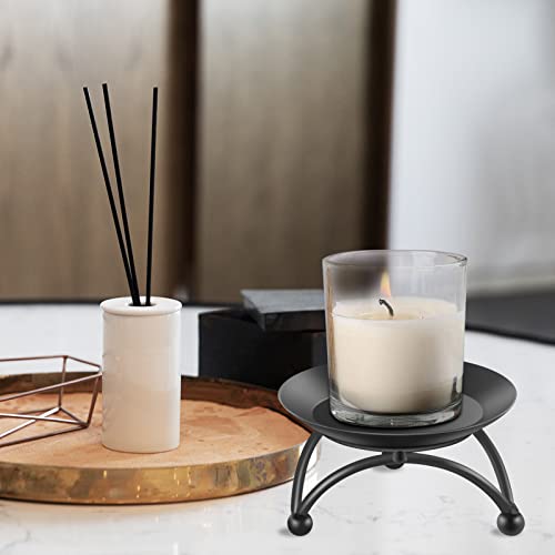 Geraymer Pillar Candle Holder, Iron Candle Stand, Candle Plate, Candlesticks For Pillar Candles, Black Candle Tray For Party Wedding Table Home Decoration (Set Of 2) #TOP6