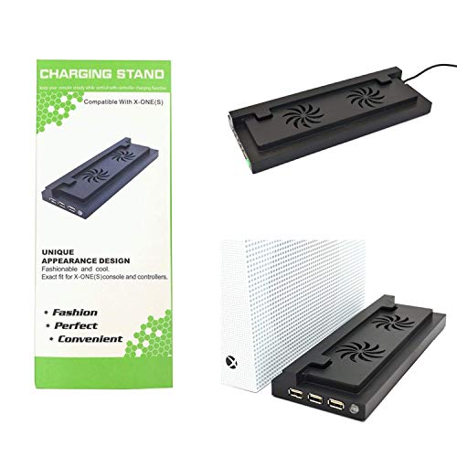 Xbox One S Vertical Stand With Cooling Fan, Elm Game Console Stand For Xbox One S With 3 Usb Ports #TOP4