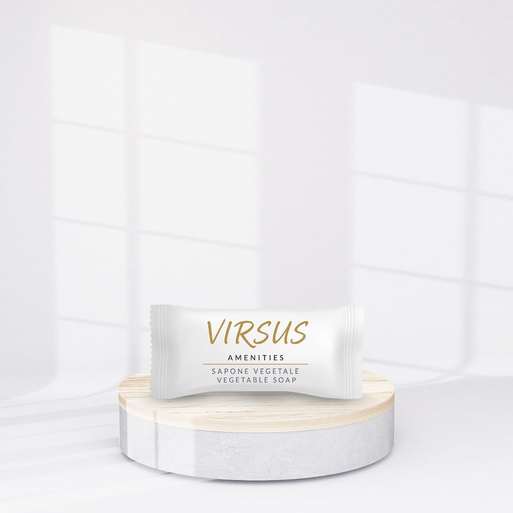 Virsus 500 Saponette monodose peso 9 gr, sapone vegetale monouso saponette profumate in bustina per Albergo Hotel B&B Host Airbnb Linea cortesia