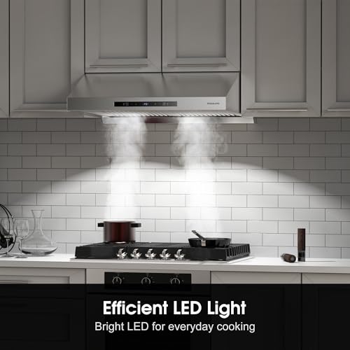 GASLAND Master Series 30 Inch Range Hood UC30SSM for Under Cabinet, 700 CFM Kitchen Exhaust Fan, Stainless Steel Vent Hood with 5000K LED light, 3-speed Powerful Stove Vent Hood with Double Filters