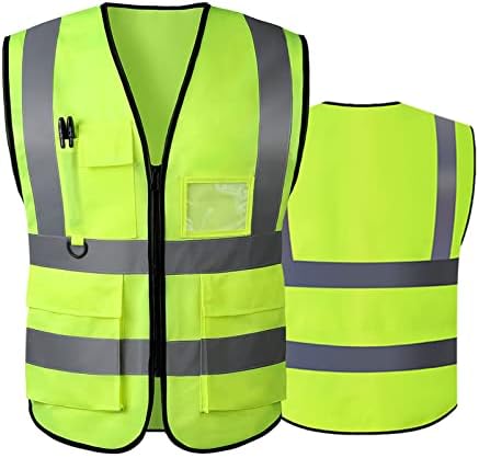 Tydon Guardian Reflective Safety Vest for Women Men High Visibility Security with Pockets Zipper Front Meets ANSI/ISEA Standards