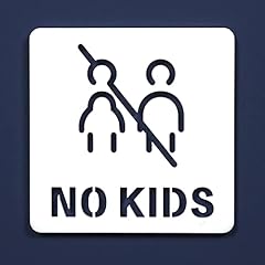 ルームサイン ピクトサイン(中抜きタイプ) NO KIDS ノーキッズ 子ども立入禁止 子供連れ入店禁止 ホワイト/ブラック ドアサイン 表札 室札 サイン (ホワイト)