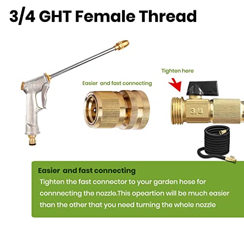 Garden Hose Nozzle, High Pressure Water Hose Nozzle Sprayer Head,Fits 3/4” Garden Hose Thread,For Lawn & Garden,Washing Cars,Watering Garden,Cleaning,Showering Dogs&Pets #TOP2