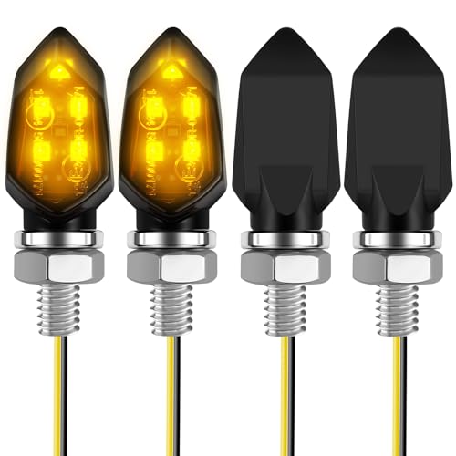URAQT 4PCS Frecce Moto, 12V Indicatori di Direzione, 5 LED Indicatori per Moto Impermeabile, Frecce Universali Ambra