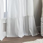 Curtainworks Flounced Ruffle Rod Pocket one Curtain Panel, 63 in, White