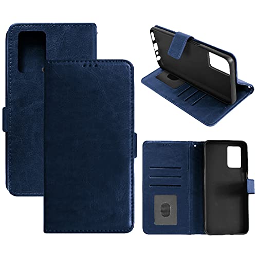 Image of Amazon Brand - Solimo Flip Leather Mobile Cover (Soft & Flexible Back case) for Realme 8 5G / Realme 8s 5G (Blue)