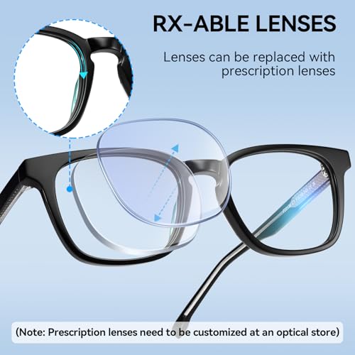 Image of Dollger Blue Light Blocking Glasses For Woman Men Square Rectangle Computer BlueLight Glasses Non-Prescription Glasses