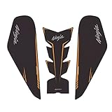 TZMAPU Motorcycle Tank Protector,Compatible Kawasaki Ninja 400 Tank Pad Non-slip Fuel Tank Sticker Kit Rubber Protective Pads (400Orange)