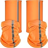 4 Pieces Neck Gaiter Visibility Reflective Safety Bandana Sun Protection Scarf (Orange)
