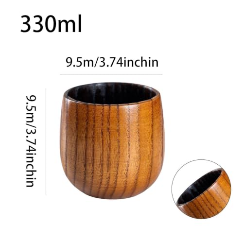 Vaso de whisky de madera tallado a mano en madera natural reutilizable pack de 2 6