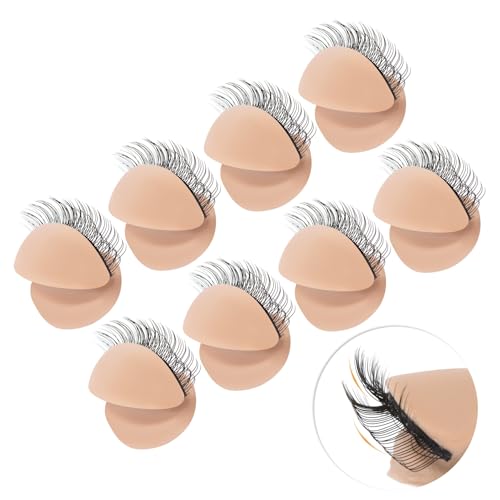 4 Pairs DOUBLE-LAYER Practice Lash Strips for Lash Mannequin Head Replaced Eyelid Practice for Lash Extension Training Eyelash Extension Practice Lashes Removable Realistic Eyelids