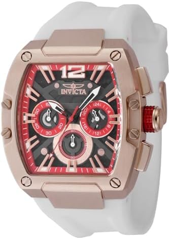 Invicta Racing Men 43mm Stainless Steel Rose Gold Black+Red dial VD54 Quartz