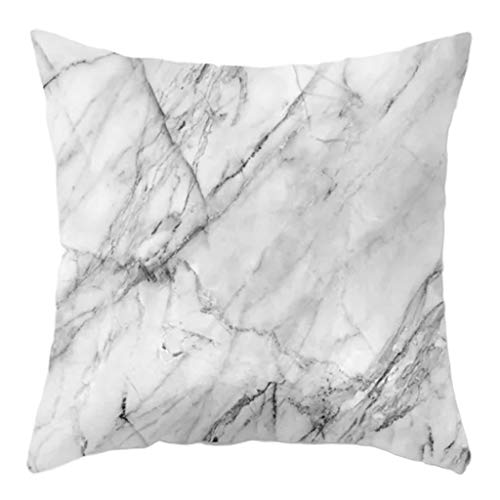 JAGETRADE Fronha de almofada de padrão de mármore geométrico nórdico fronha de almofada de poliéster de pele de pêssego