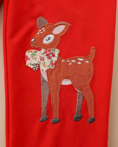 Irsutey Toddler Boys/Girls' Cotton Reindeer Embroidered Print Sports Pant with Drawstring Elastic Jogger Pant Kids Sweatpants4