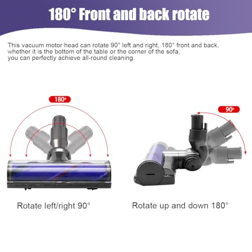 Elektrische Bürste kompatibel für Dyson V6 DC58 DC59 DC62 DC72 DC74 SV04 SV06 SV09, Ersatzteil Direktantrieb Bodendüse, Zubehör bürste mit Schnellspanner für Hartboden und Teppiche