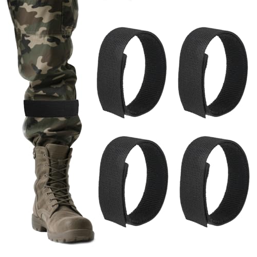 Bandas de velcro para botas, 4 peças de banda elástica para calções de ciclismo, clips elásticos para calções de ciclismo, para homens e mulheres, caça, caminhadas, ciclismo, uniformes militares