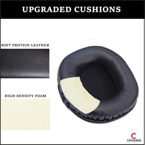Image of Crysendo Headband & Cushion Combo for Boat Rockers 550 Headset | Replacement Soft Protein Leather, Memory Foam Ear Cushion & Neoprene Headband pad (Black)