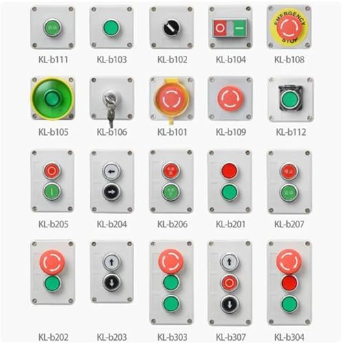 Caja de control con interruptor de botón blanco de parada de emergencia industrial eléctrica 6